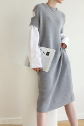 Ann Layered Wool Blend And Cotton Dress